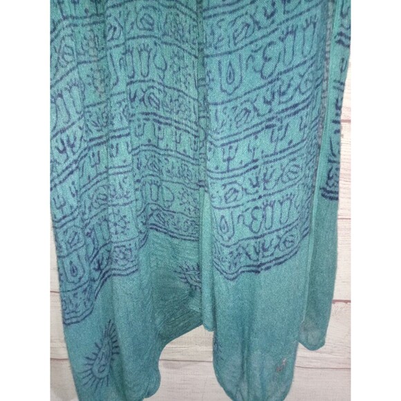 World Market Scarf Wrap Rectangle Geometric Bohemian Blue - Picture 5 of 5